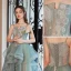 Chic / Beautiful Sage Green Cascading Ruffles Prom Dresses 2022 A-Line / Princess Organza Spaghetti Straps Lace Flower Sleeveless Backless Floor-Length / Long Prom Formal Dresses