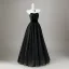 Fashion Black Bow Glitter Party Dresses 2026 Crossed Straps A-Line / Princess Strapless Sleeveless Backless Floor-Length / Long Cocktail Party Evening Party Formal Dresses
