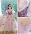 Chic / Beautiful Purple Birthday Flower Girl Dresses 2023 A-Line / Princess Scoop Neck Beading Sequins Puffy Short Sleeve Backless Floor-Length / Long Flower Girl Dresses