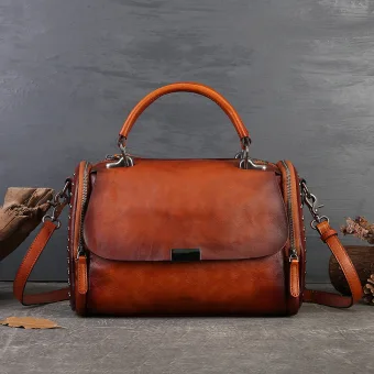 Vintage Retro Leather Brown Street Wear Women S Bags Handbag 2023