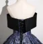 Élégant Violet Impression Robe De Bal 2025 Robe Boule Bustier Noeud Sans Manches Dos Nu Longue Promo Robe De Ceremonie