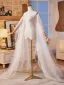 Minimalist White Handmade  Tulle Evening Party shawl Accessories 2025