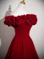 Chic / Belle Rouge Robe De Bal 2025 Princesse Volants De l'épaule Sans Manches Dos Nu Longue Robe De Ceremonie
