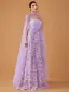 Lovely Lavender Multi-Colors Appliques Prom Dresses With Cloak 2025 A-Line / Princess Strapless Sleeveless Backless Floor-Length / Long Prom Formal Dresses