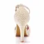 Chic / Beautiful White Pearl Wedding Shoes 2023 10 cm Stiletto Heels Open / Peep Toe Wedding Sandals High Heels