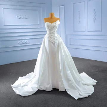 Haut De Gamme Ivoire Trompette Sirène Corset Robe De Mariée 2023 Bustier Perlage Perle Paillettes Sans Manches Dos Nu Tribunal Train Mariage