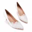Elegant White Lace Flower Wedding Shoes 2023 7 cm Stiletto Heels Pointed Toe Wedding Pumps High Heels Wedding Shoes
