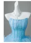 Elegant Sky Blue Appliques Beading Prom Dresses 2026 Ball Gown Strapless Sleeveless Backless Floor-Length / Long Prom Formal Dresses