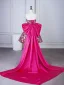 Sexy Fuchsia Sequins Flower Evening Party Cocktail Party Party Dresses 2025 Ball Gown Strapless Sleeveless Backless Bow Knee-Length Formal Dresses