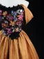Élégant Doré Paillettes En Dentelle Fleur Robe De Bal 2025 Robe Boule De l'épaule Sans Manches Dos Nu Longue Promo Robe De Ceremonie