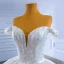 High End Weiß Perlenstickerei Pailletten Brautkleider / Hochzeitskleider 2022 Ballkleid Off Shoulder Ärmellos Rückenfreies Lange Hochzeit