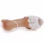 Elegant White Pearl Rhinestone Lace Flower Wedding Shoes 2023 Ankle Strap 10 cm Stiletto Heels Open / Peep Toe Wedding Sandals High Heels