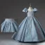 Chic / Beautiful Sky Blue Beading Sequins Flower Girl Dresses 2022 Ball Gown Square Neckline Puffy Short Sleeve Backless Prom Sweep Train Flower Girl Dresses