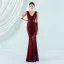 Sparkly Black Sequins Evening Dresses 2022 Trumpet / Mermaid V-Neck Beading Sleeveless Floor-Length / Long Evening Party Formal Dresses