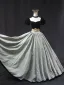 Elegante Schwarz Ballkleider 2025 Ballkleid Eckiger Ausschnitt Geschwollenes Kurze Ärmel Rückenfreies Lange Ball Festliche Kleider