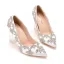 Charmant Blanche Cristal Chaussure De Mariée 2022 9 cm Talons Épais Faux Diamant À Bout Pointu Mariage Escarpins Talons Hauts