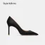 Modest / Simple Green Office OL Satin Pumps 2024 10 cm Stiletto Heels Pointed Toe Pumps High Heels