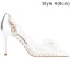 Sexy Silber Perle Strass Abend Pumps Hochhackige 2022 8 cm Stilettos Spitzschuh Pumps