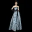 Audrey Hepburn Style Ocean Blue Printing Split Front Prom Dresses 2024 A-Line / Princess Strapless Sleeveless Backless Bow Sash Floor-Length / Long Prom Formal Dresses