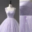 Chic / Belle Lavande Glitter Robe De Bal 2023 Robe Boule Bretelles Spaghetti Sans Manches Dos Nu Longue Promo Robe De Ceremonie