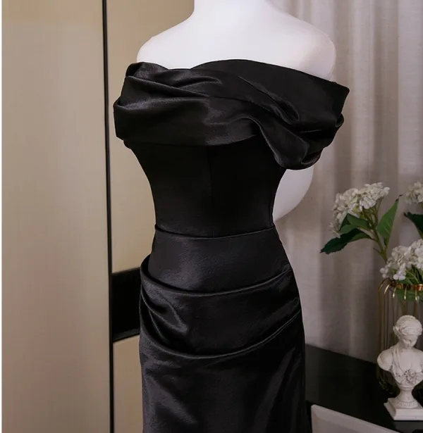 Sexy Black Evening Dresses 2025 Trumpet / Mermaid Strapless Sleeveless Backless Floor-Length / Long Evening Party Formal Dresses
