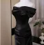 Sexy Black Evening Dresses 2025 Trumpet / Mermaid Strapless Sleeveless Backless Floor-Length / Long Evening Party Formal Dresses