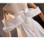 Chic / Beautiful White Engagement Prom Dresses 2025 A-Line / Princess Off-The-Shoulder Sleeveless Backless Floor-Length / Long Prom Formal Dresses