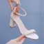 Sexy Weiß Perle Brautschuhe 2024 9 cm Thick Heels Knöchelriemen Peeptoes Hochzeit Hochhackige