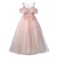 Chic / Beautiful Blushing Pink Beading Sequins Prom Flower Girl Dresses 2022 A-Line / Princess Scoop Neck Short Sleeve Floor-Length / Long Flower Girl Dresses