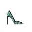Fashion Green Evening Party Plaid Pumps 2024 Leather 10 cm Stiletto Heels Pointed Toe Pumps High Heels