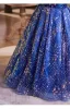 Sparkly Vintage / Retro Ocean Blue Pearl Sequins Birthday Flower Girl Dresses 2025 Ball Gown Scoop Neck Short Sleeve Backless Floor-Length / Long Tulle
