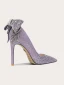 Glitzernden Sexy Lavendel Strass Pailletten Schleife Brautschuhe 2023 Leder 10 cm Stilettos Spitzschuh Hochzeit Pumps Hochhackige