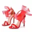 Sexy Rouge Soirée Été Sandales Femme 2023 Bride Cheville Noeud 11 cm Talons Aiguilles Peep Toes / Bout Ouvert Sandales Talons Hauts