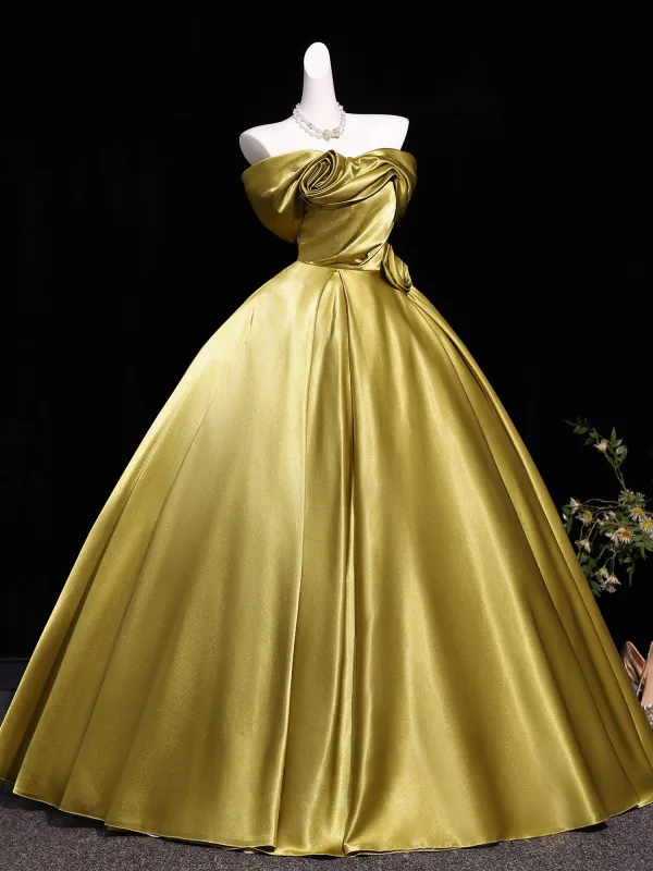 Vintage Gold Ballkleider 2026 Ballkleid Bandeau Ärmellos Rückenfreies Lange Festliche Kleider