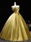 Vintage Gold Ballkleider 2026 Ballkleid Bandeau Ärmellos Rückenfreies Lange Festliche Kleider