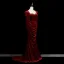 Vintage / Retro Burgundy Rhinestone Velvet Prom Dresses 2025 Trumpet / Mermaid Spaghetti Straps Long Sleeve Backless Sweep Train Formal Dresses