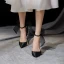 Fashion Black Evening Party Bow Womens Shoes 2022 10 cm Stiletto Heels Ankle Strap Pointed Toe Womens Shoes High Heels