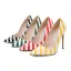 Fashion Street Wear Yellow Stripe Pumps 2023 12 cm Stiletto Heels Pointed Toe Pumps High Heels