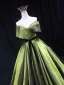 Demure Sage Green Bow Sash Prom Dresses 2025 Ball Gown Strapless Sleeveless Backless Floor-Length / Long Prom Formal Dresses