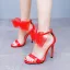 Sexy Rot Schleife Abend Sandalen Damen 2026 Knöchelriemen 11 cm Stilettos Peeptoes Sandaletten Hochhackige