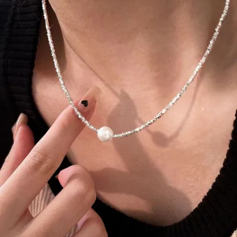 Chic Beautiful Silver Sterling Silver Pearl Necklaces Bracelets Accessories 2023