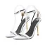 Charmant Blanche Soirée Sandales Femme 2022 Bride Cheville 11 cm Talons Aiguilles Peep Toes / Bout Ouvert Sandales Talons Hauts