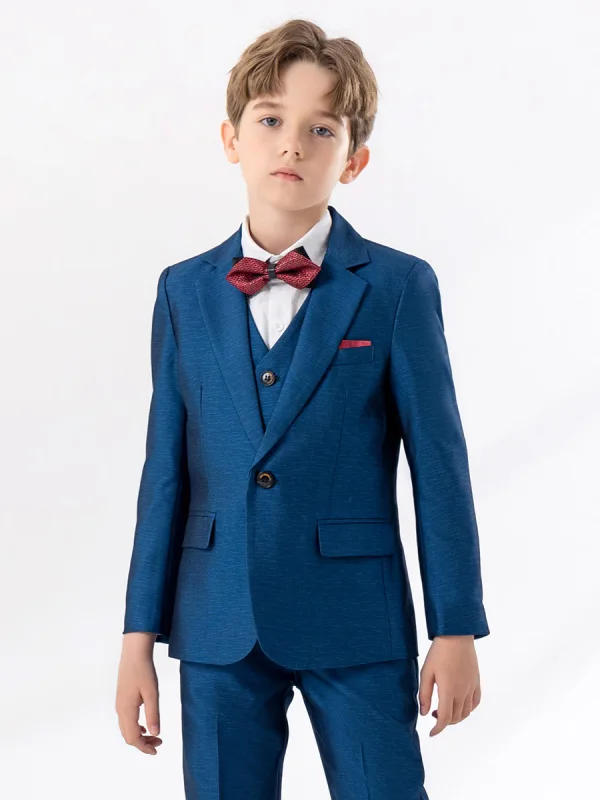 Ocean Blue Wedding 6-piece Boys Wedding Suits 2024 Body Jewellery Coat Pants Shirt Tie Vest