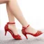 Charmant Schwarz Abend Strass Sandalen Damen 2023 Knöchelriemen 7 cm Stilettos Spitzschuh Sandaletten Hochhackige