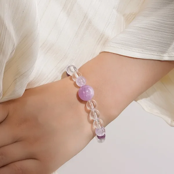 Fantastisk Ovanlig Purple Handgjort Kristall Naturlig Kristall Amethyst Armband 2025 Tillbehör
