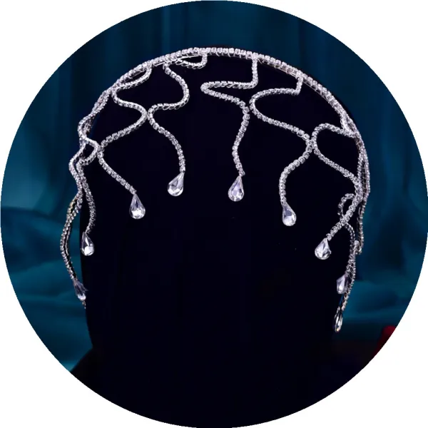 Bling Bling Argenté Fait main Faux Diamant Mariage Accessoire Cheveux Mariage 2023