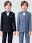 Pool Blue 6-piece Long Sleeve Wedding Boys Wedding Suits 2024 Body Jewellery Coat Pants Shirt Tie Vest