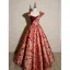 Elegant Burgundy Beading Sequins Prom Dresses 2023 A-Line / Princess Square Neckline Short Sleeve Backless Floor-Length / Long Prom Formal Dresses
