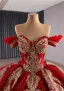 Chinese style Luxury / Gorgeous White Bling Bling Beading Rhinestone Appliques Sequins Wedding Dresses 2025 Ball Gown Off-The-Shoulder Sleeveless Backless Chapel Train