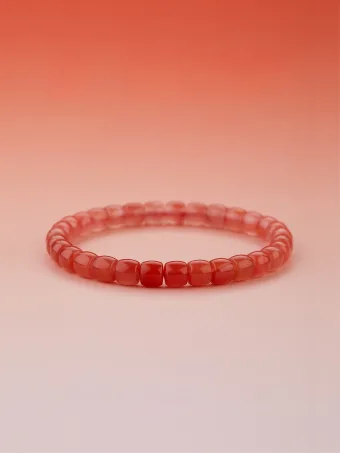 Chic Beautiful Gradient Color Red Handmade Agate Bracelet Accessories 2025